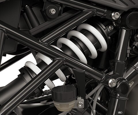 La jambe de suspension réglable de la F 450 GS de BMW Motorrad