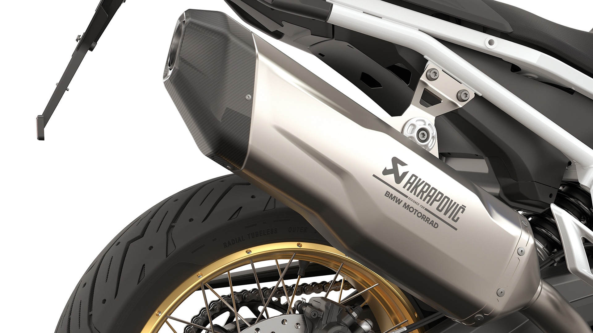 La F 900 GS de BMW Motorrad avec silencieux arrière Akrapovič