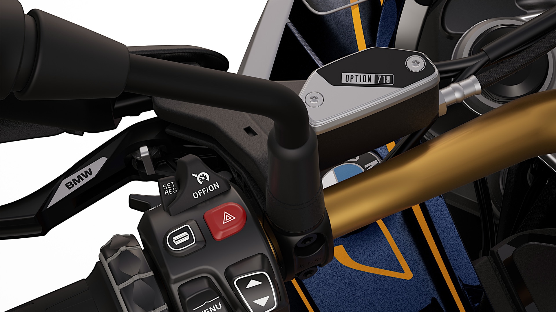 Les pièces fraisées Option 719 de la BMW R 1300 GS Biscaya