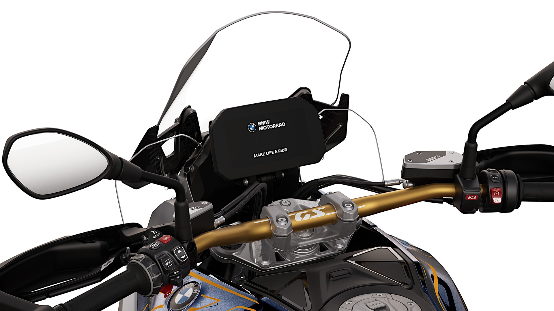 Le guidon doré de la BMW R 1300 GS Option 719 Biscaya
