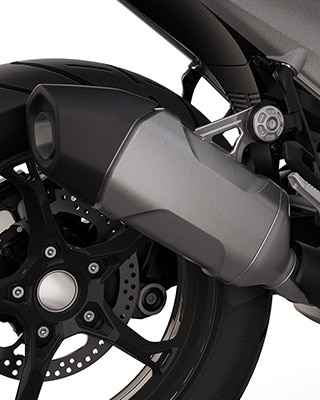 The standard rear silencer of the R 1300 GS from BMW Motorrad