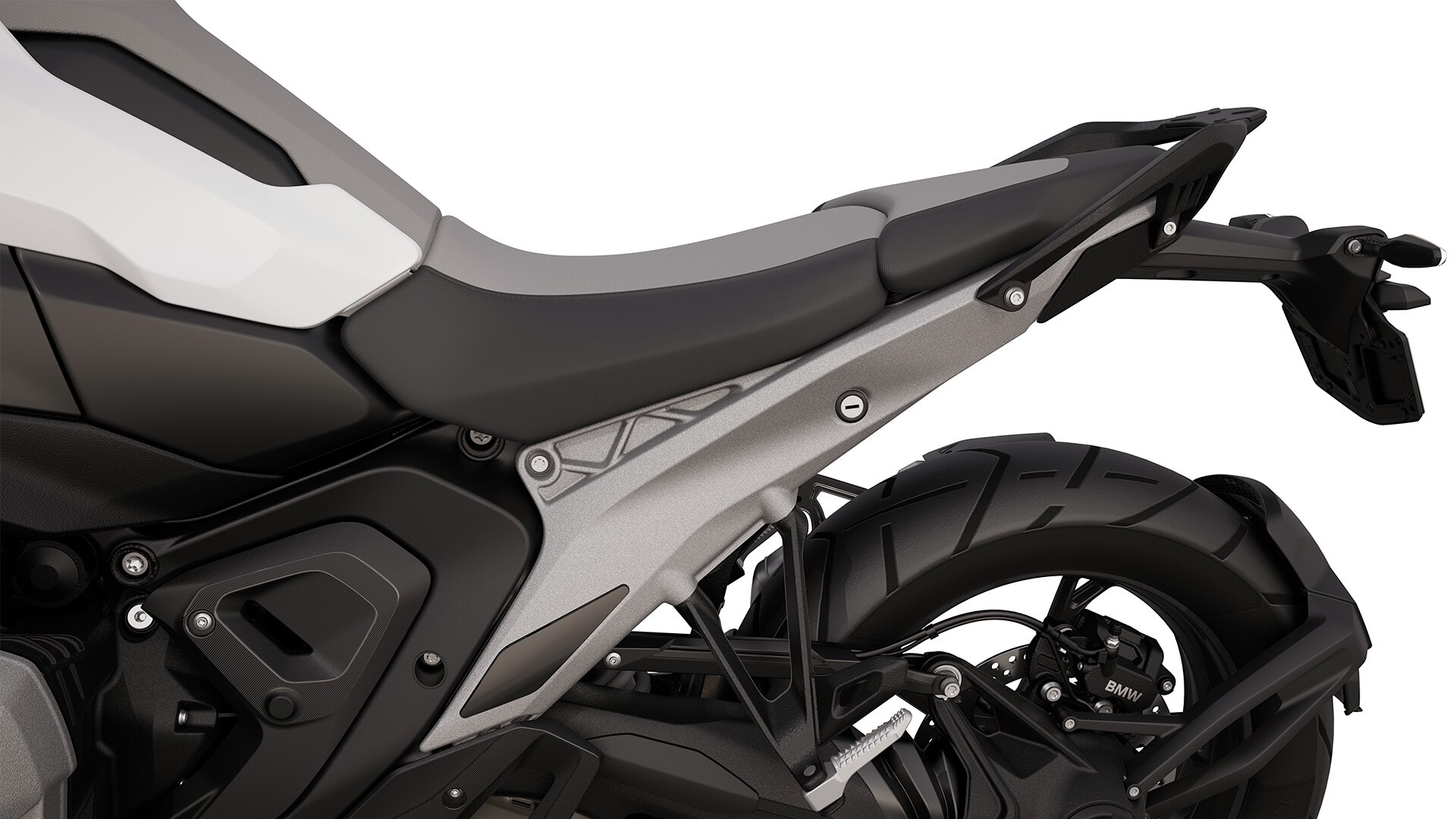 The rear with passenger seat and grab handles of the R 1300 GS from BMW Motorrad