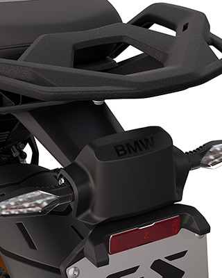 The BMW R 1300 GS Option 719 Tramuntana with functionally integrated turn indicators and rear radar