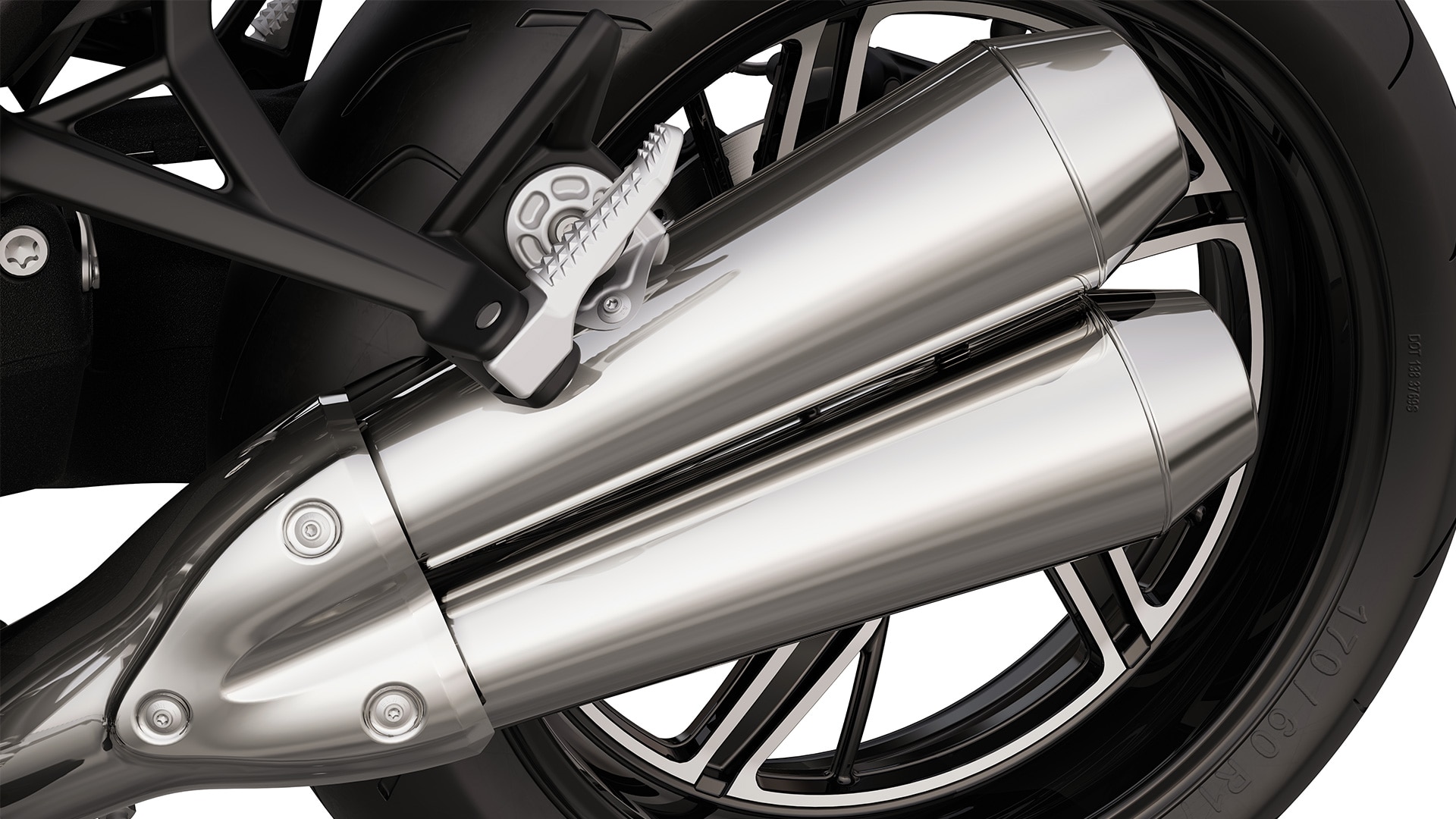 Le silencieux arrière à double flux de la R 12 nineT de BMW Motorrad