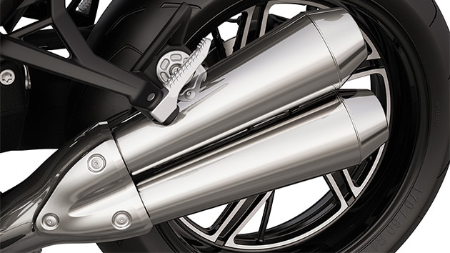 Le silencieux arrière à double flux de la R 12 nineT de BMW Motorrad