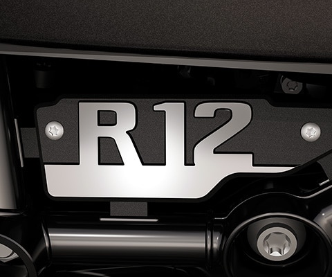 La plaquette de cadre chromée de la R 12 de BMW Motorrad