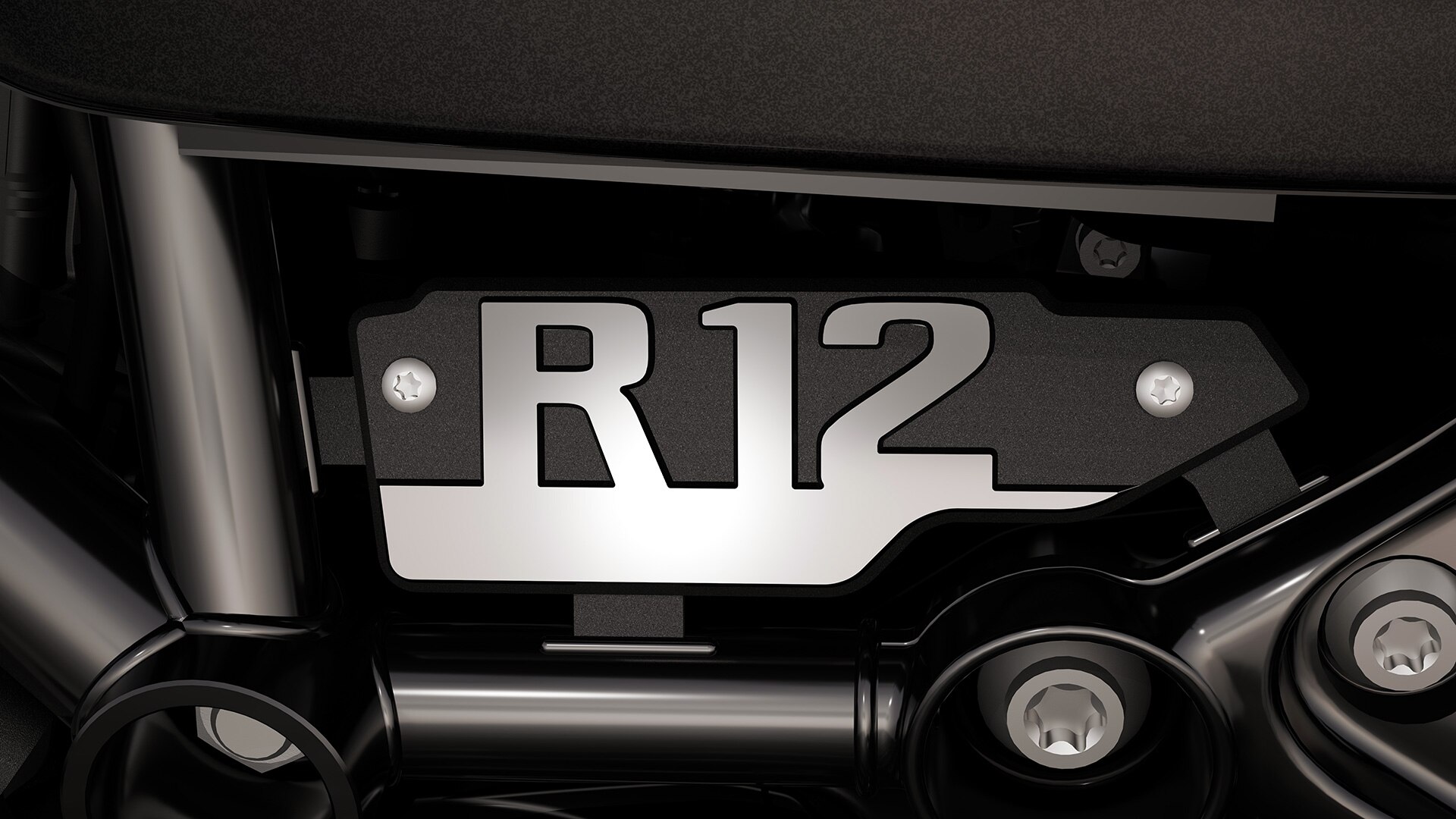 La plaquette de cadre chromée de la R 12 de BMW Motorrad